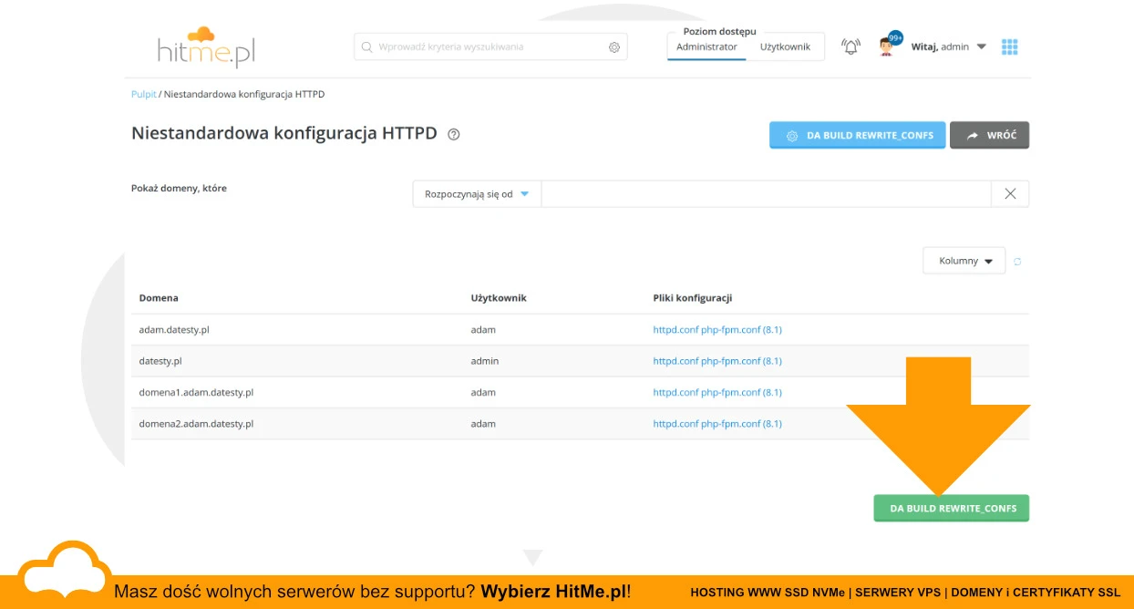 przebudowanie konfiguracji httpd.conf ssl