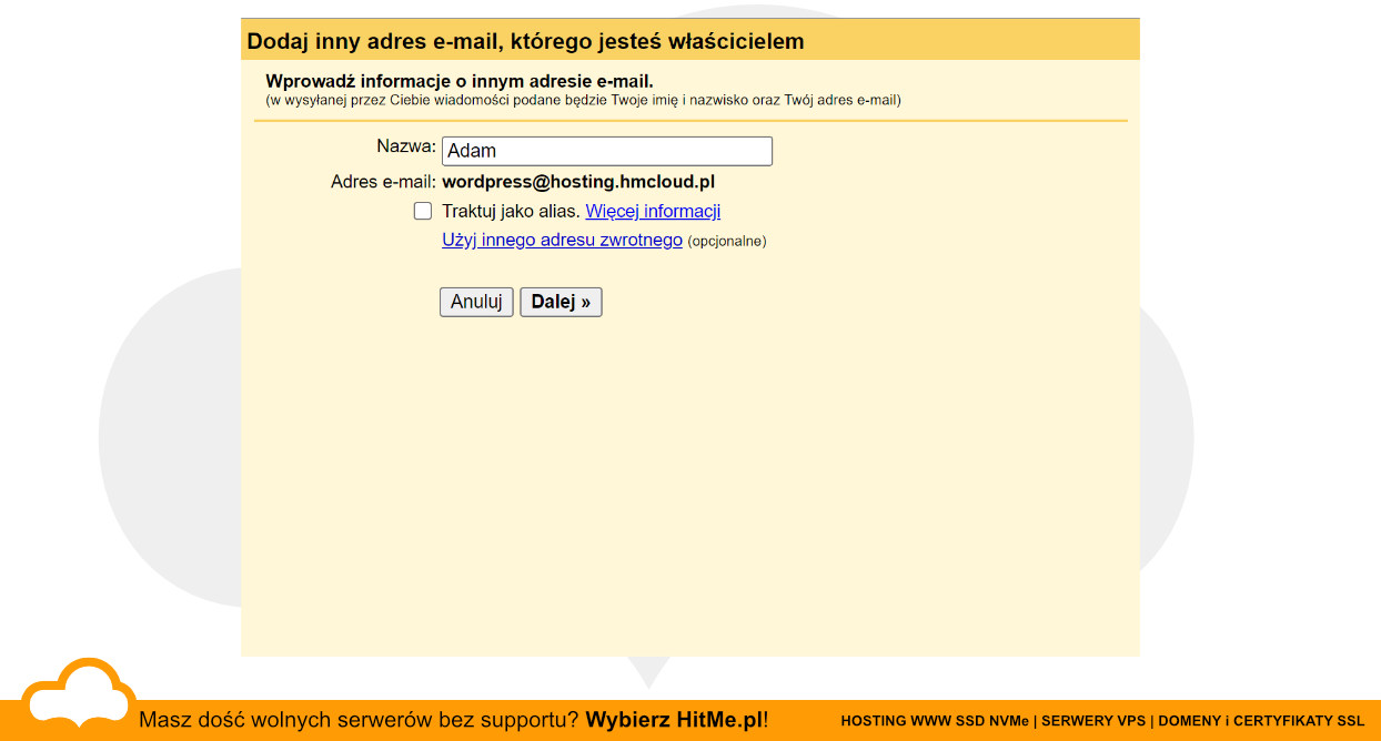 gmail wysylanie konto