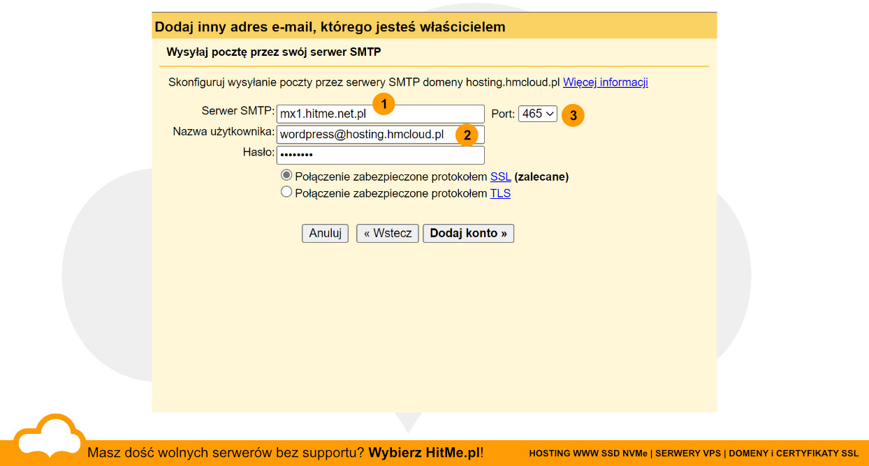 gmail ustawienia wysyłania