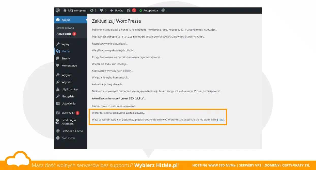 wordpress proces aktualizacji