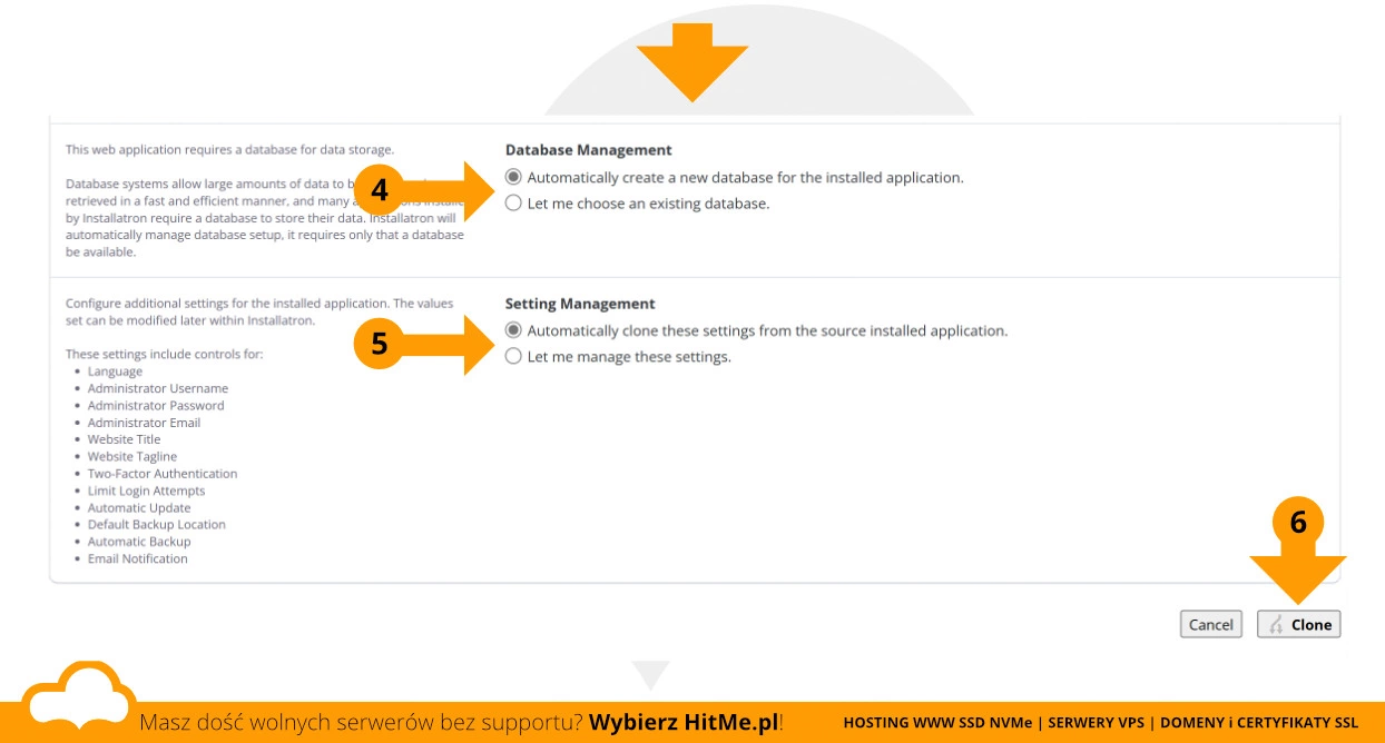 aplikacja wordpress klonowanie