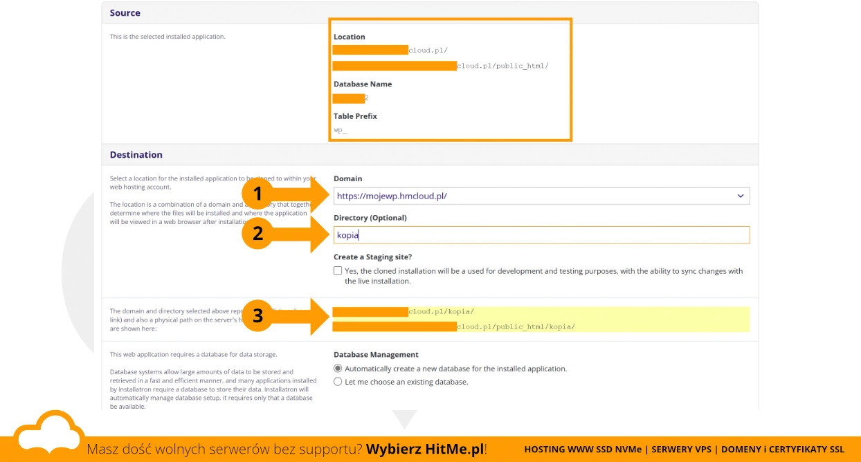 aplikacja wordpress klonowanie
