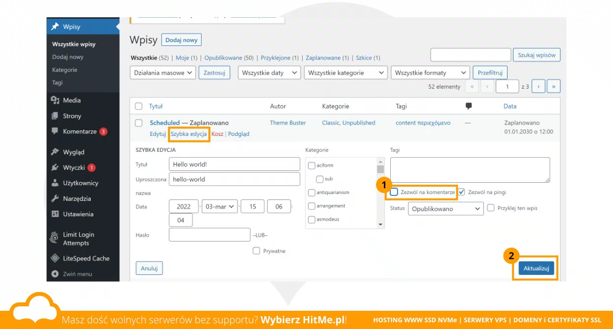 wordpress komentarz