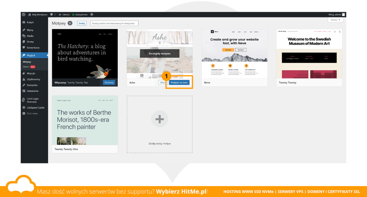 wordpress motywy podglad na żywo