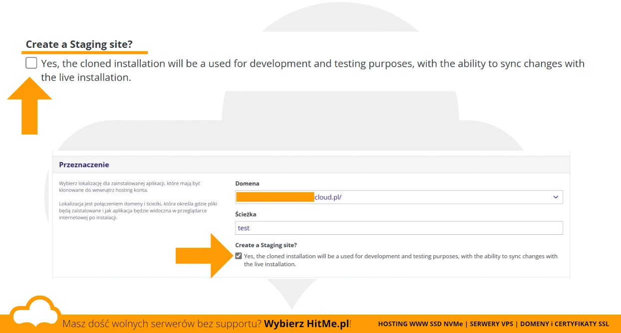 aplikacja wordpress staging site