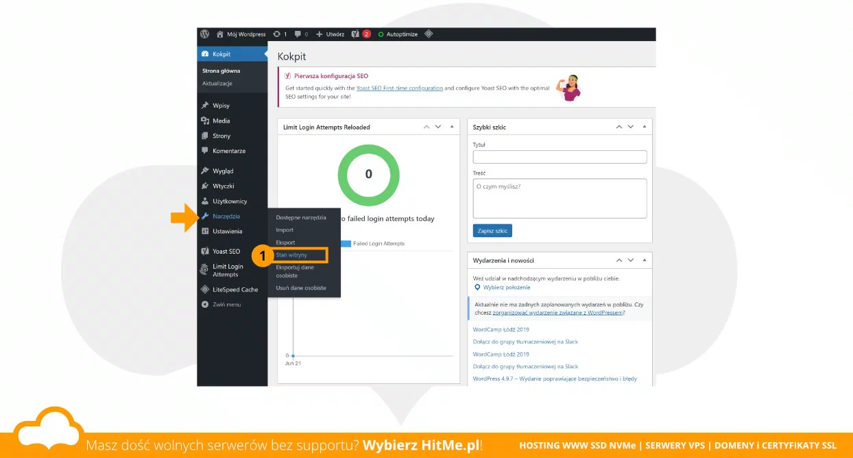 wordpress wersja stan witryny