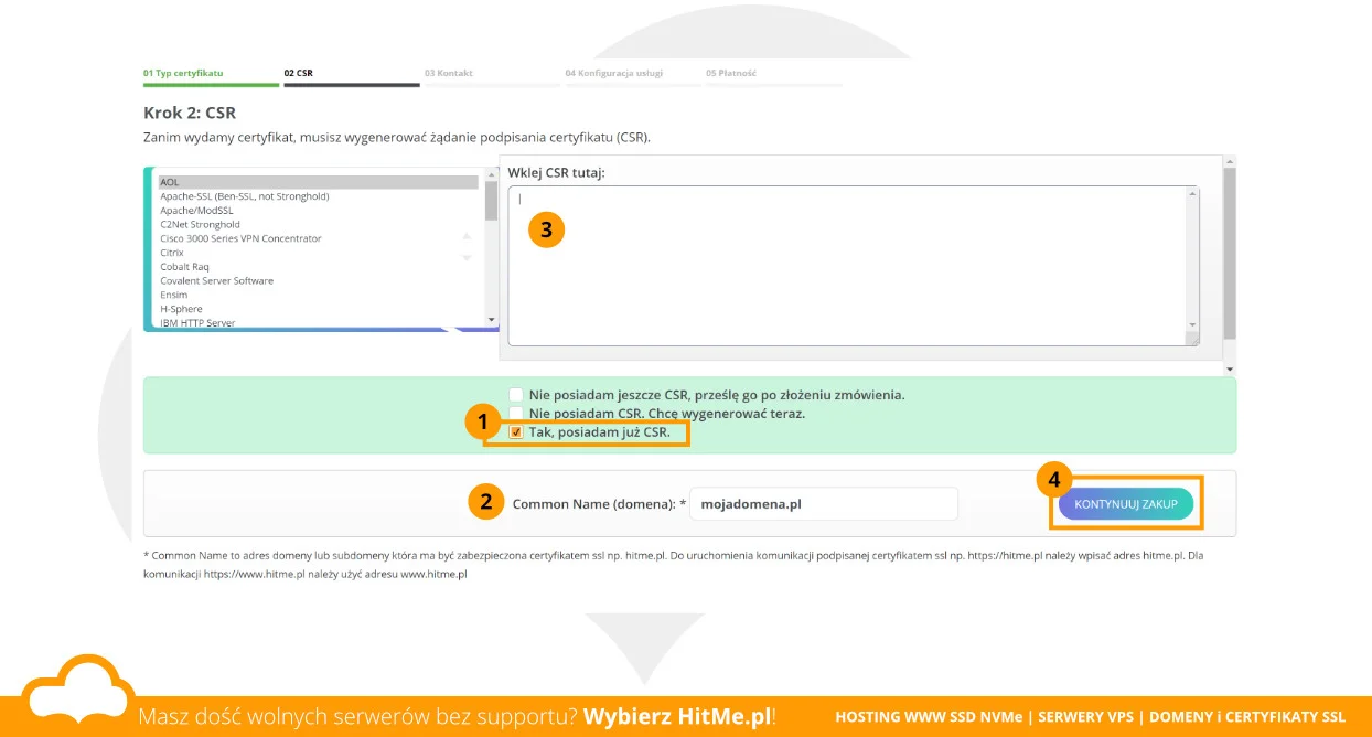 zamawianie certyfikatu ssl