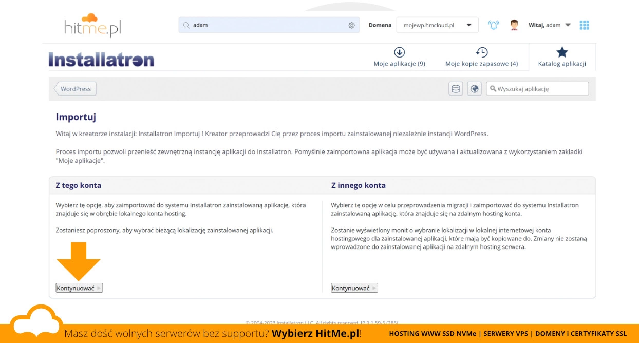 Autoinstallator kreator importu