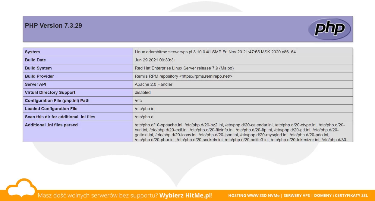 CentOS 7 PHPinfo