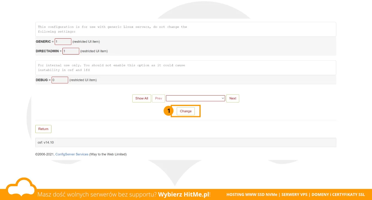 csf firewall zapis