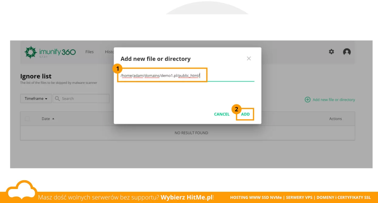 imunify360 ignore path