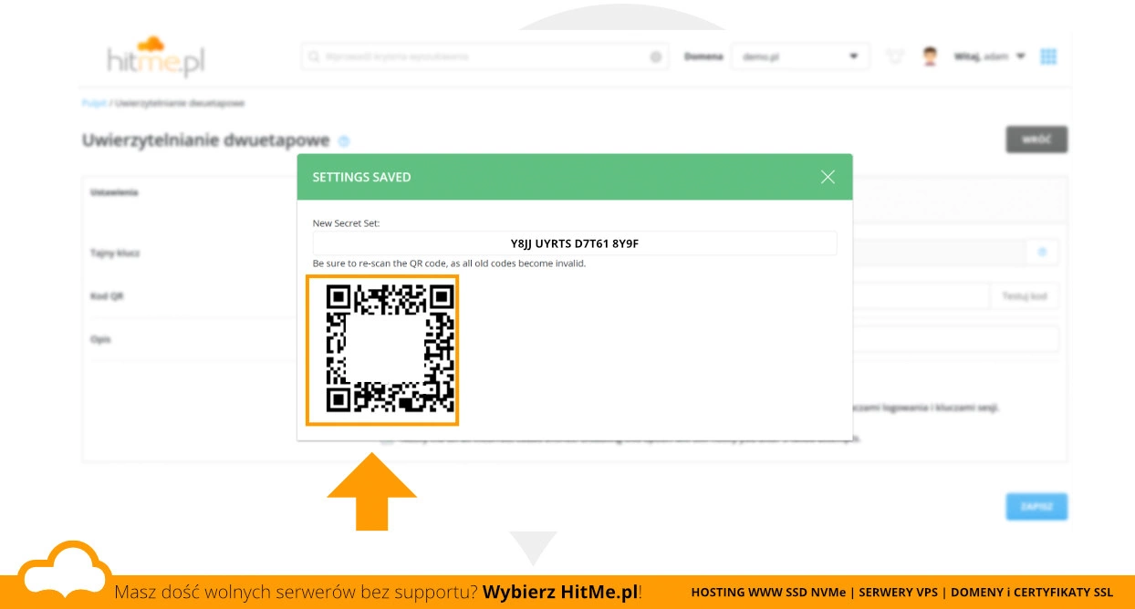 DirectAdmin 2FA qr kod