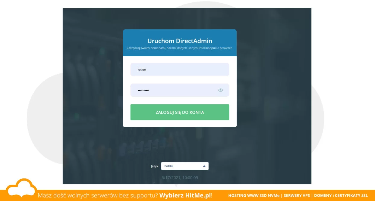 directadmin logowanie