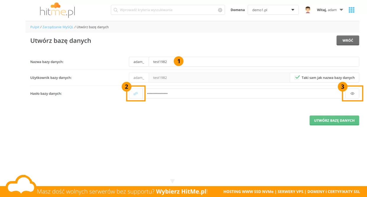 Tworzenie bazy MySQL