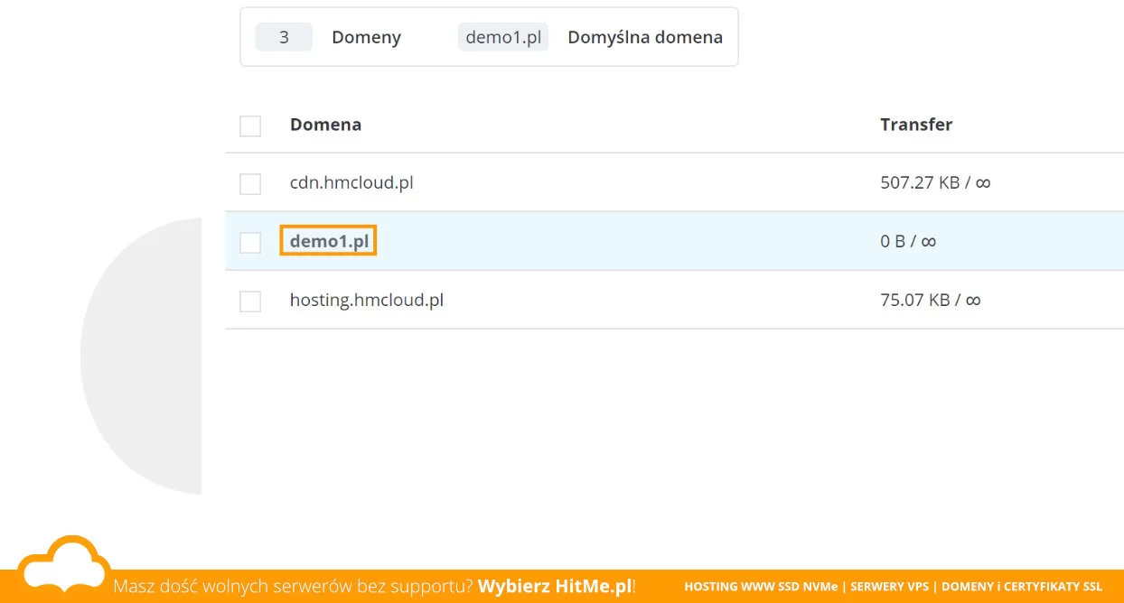 Modyfikacja domeny