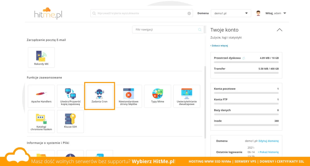cron directadmin