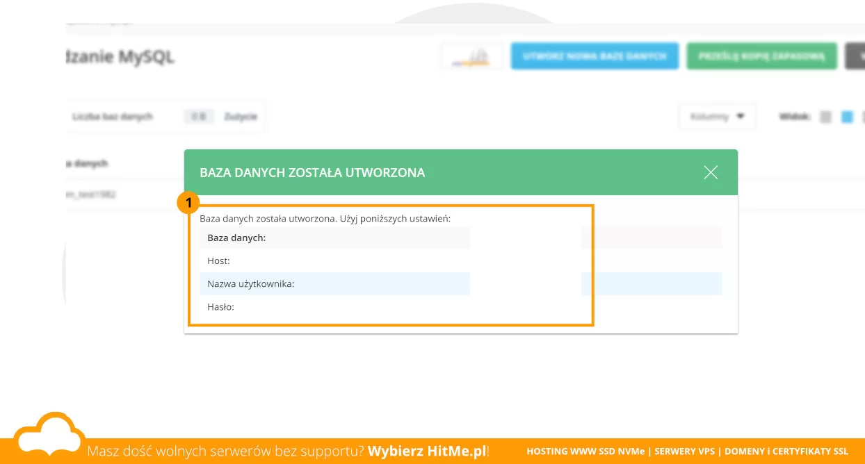 Podsumowanie utworzenia bazy MySQL