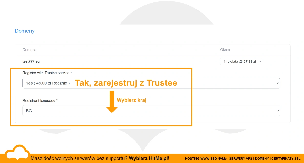 rejestracja przez trustee service