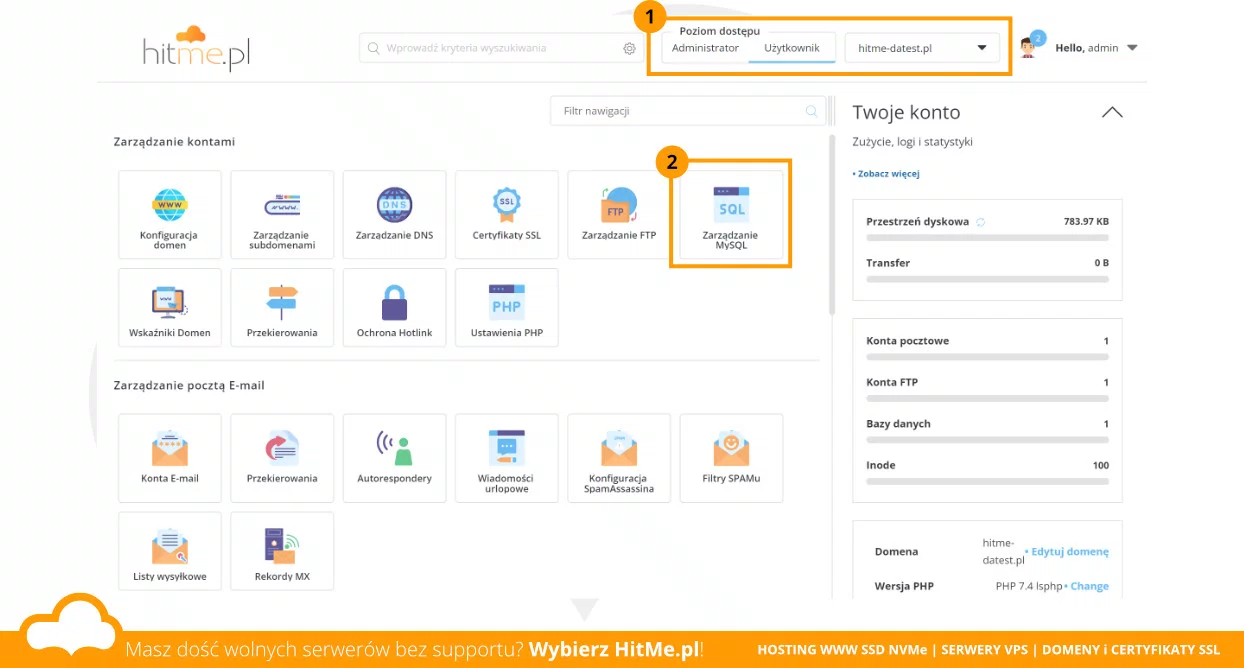 mysql directadmin