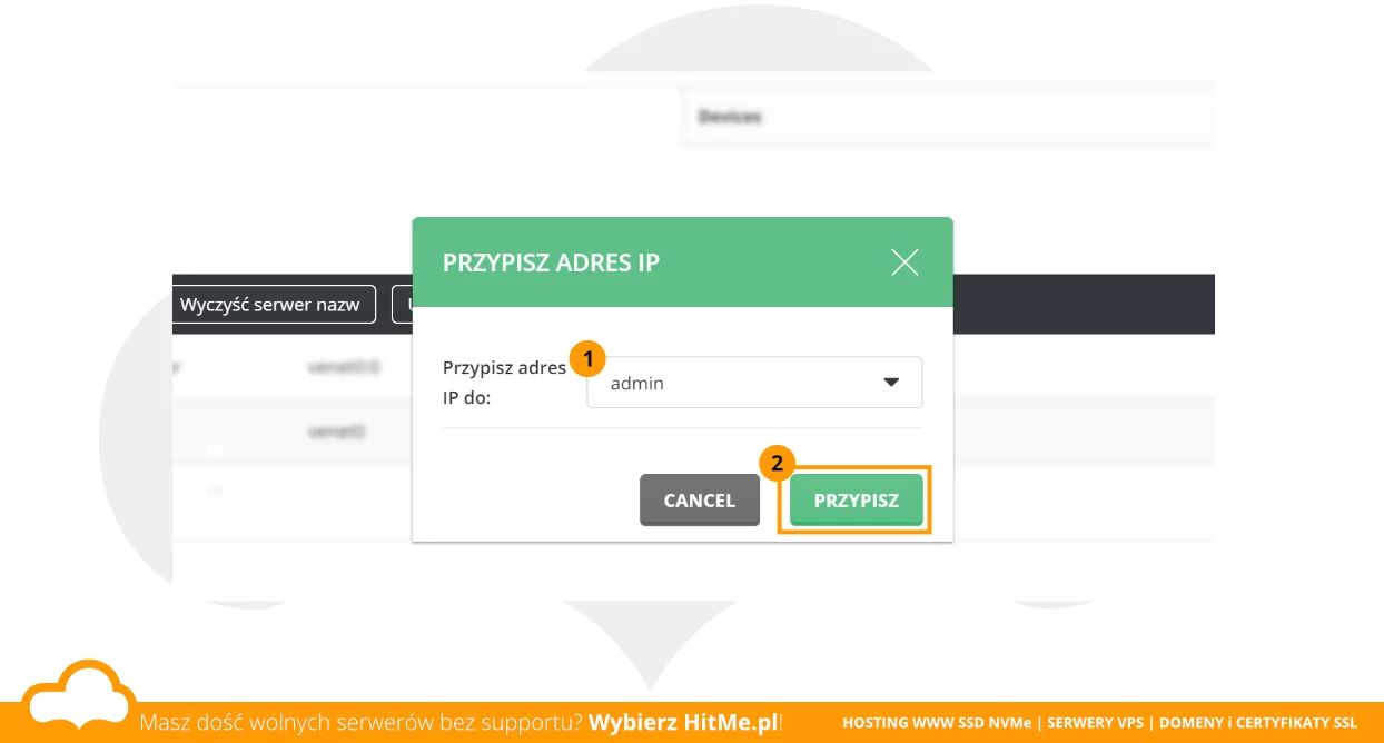directadmin wybierz IP