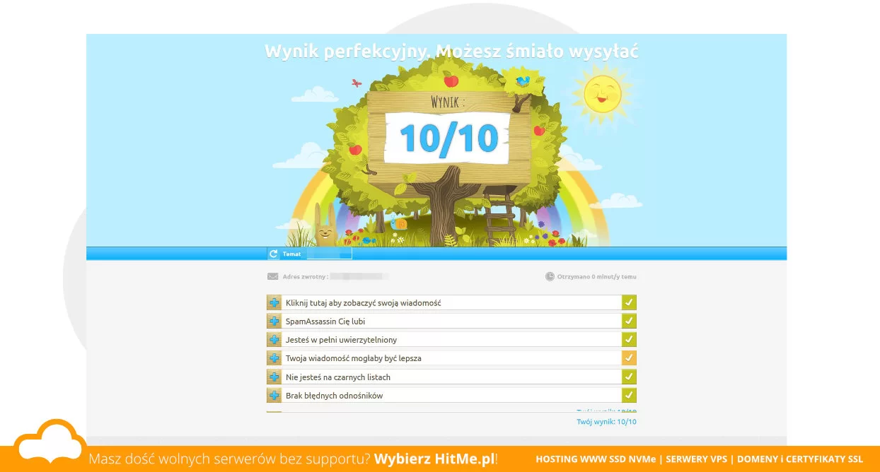 wynik diagnostyki mail