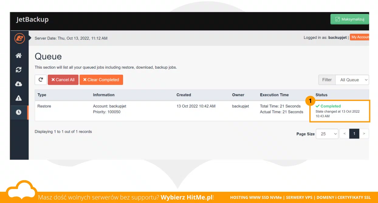 jetbackup restore success