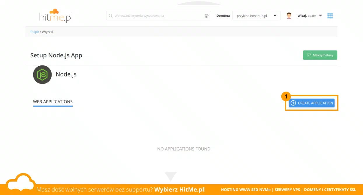 nodejs app create