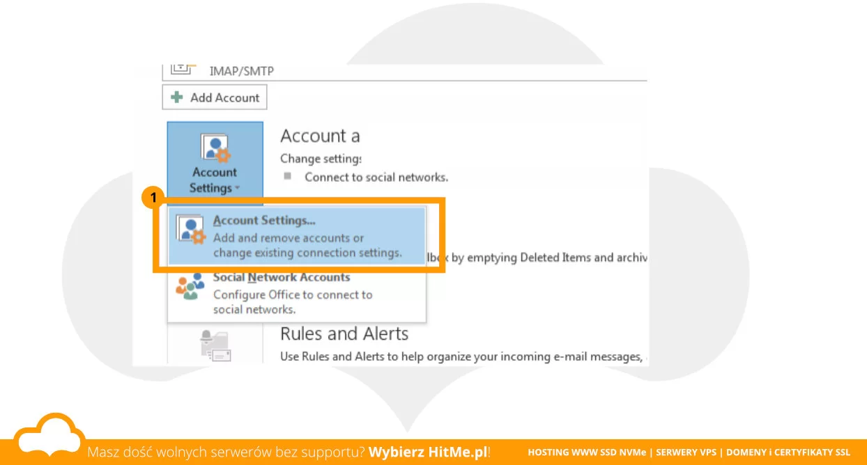 outlook account settings