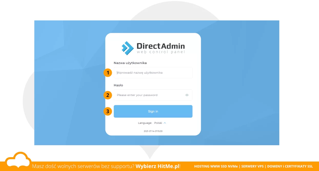 directadmin logowanie