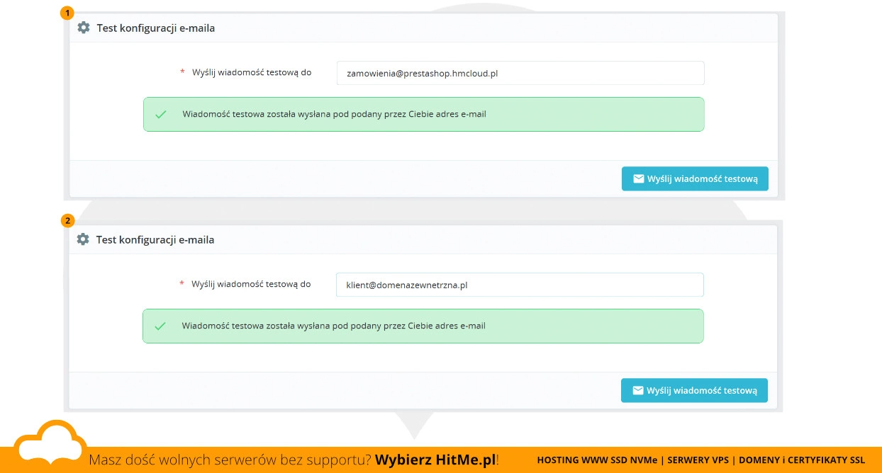 prestashop smtp test