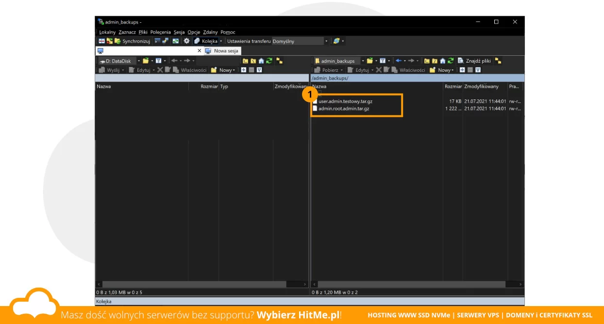 backup ftp dysk