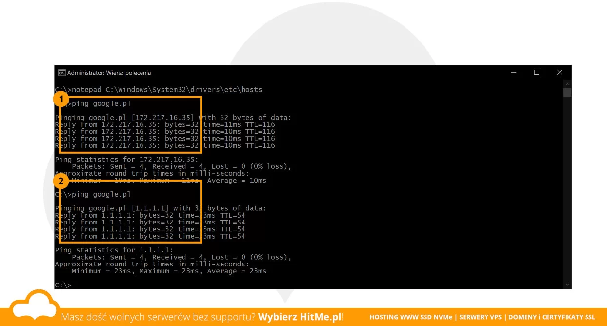 test pliku hosts