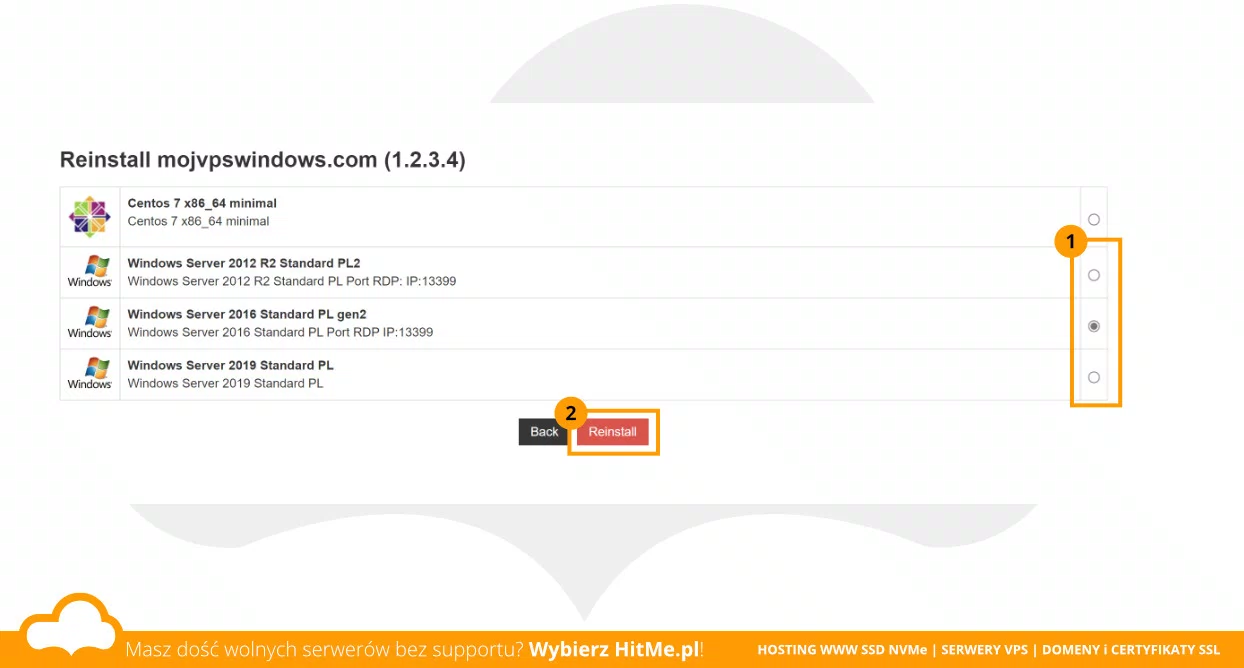 wybór systemu vps