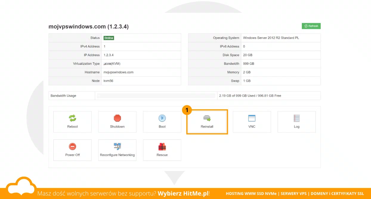 reinstall vps